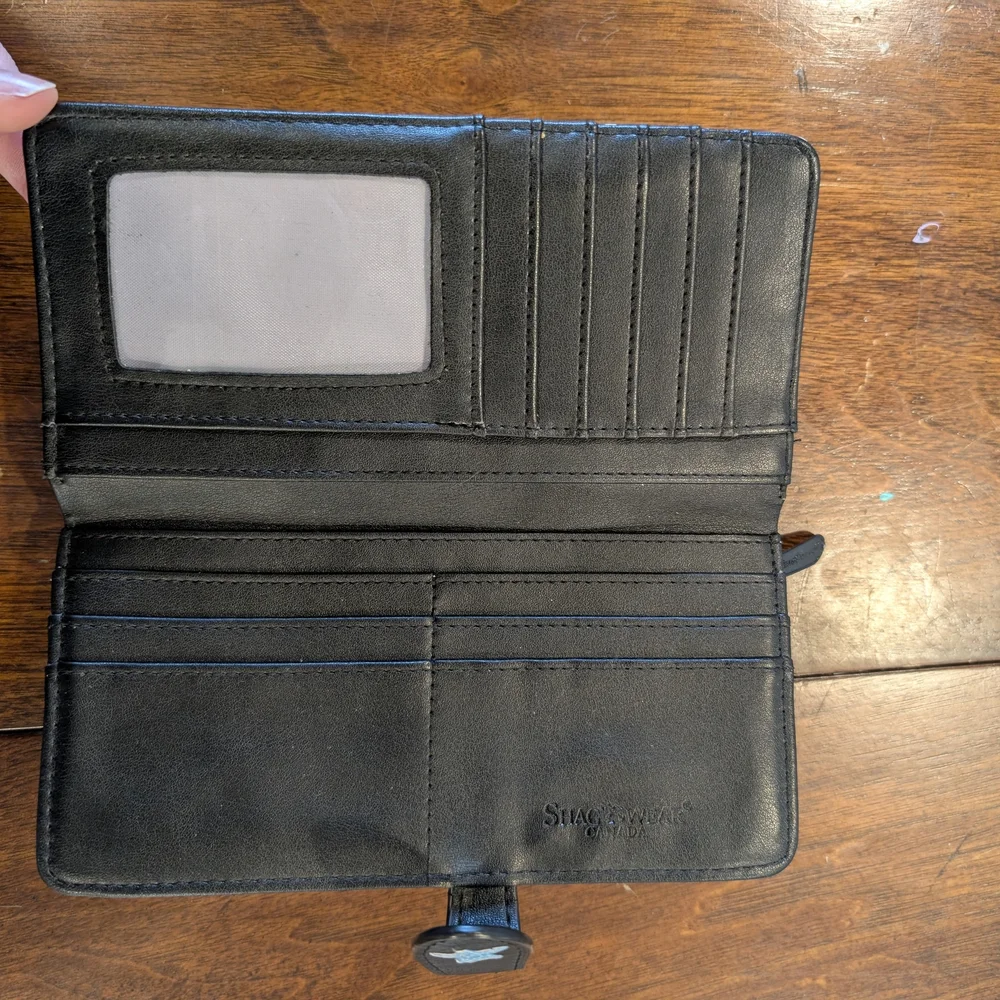 Black Wallet with Blue Shark & Sea Life Print - Picture 2 of 4